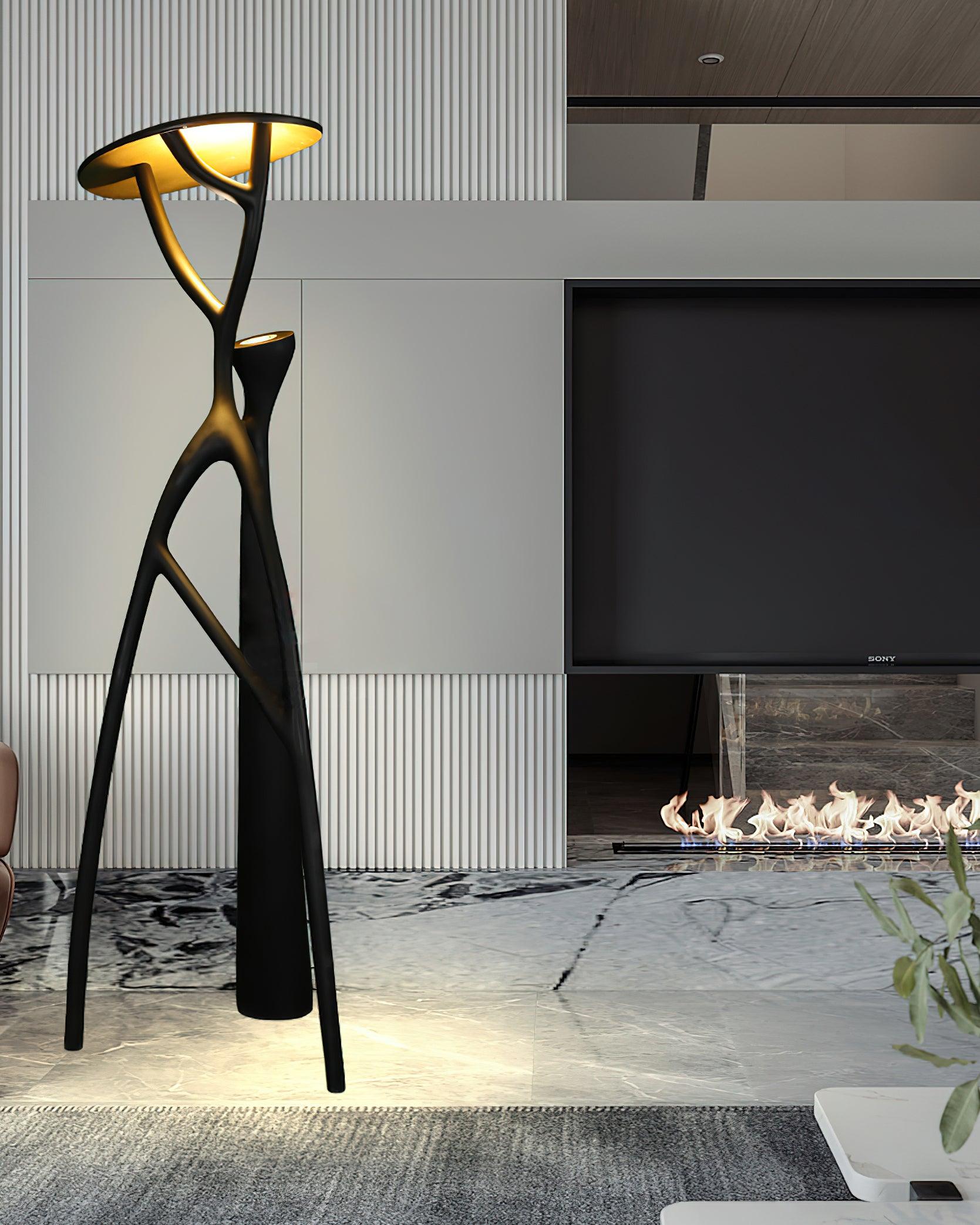 Gothic Tree Sculpture Floor Lamp-Neutral Decor