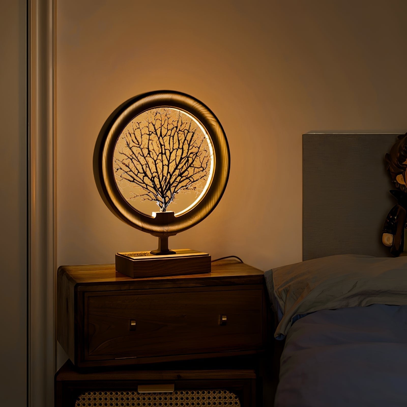 Stella Modern Wood Table Lamp-Neutral Decor