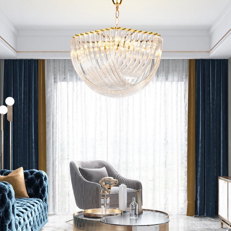 Sylnen Chandelier Clear Curved Tiered-Neutral Decor