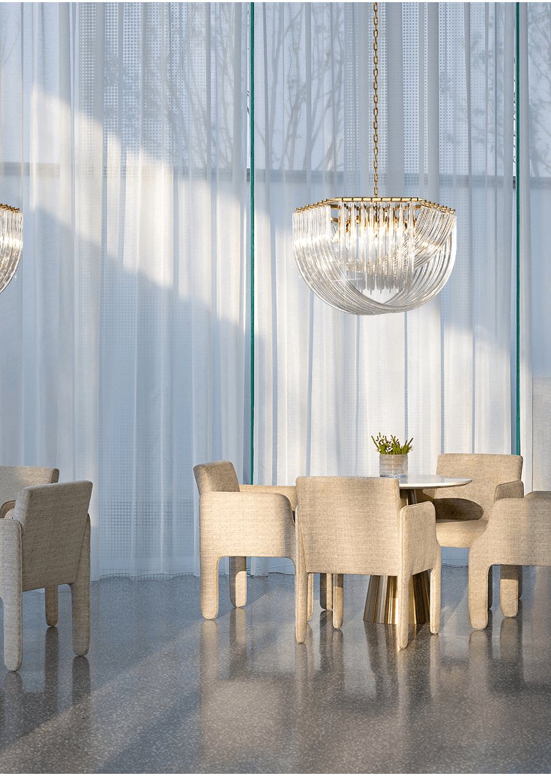 Sylnen Chandelier Clear Curved Tiered-Neutral Decor
