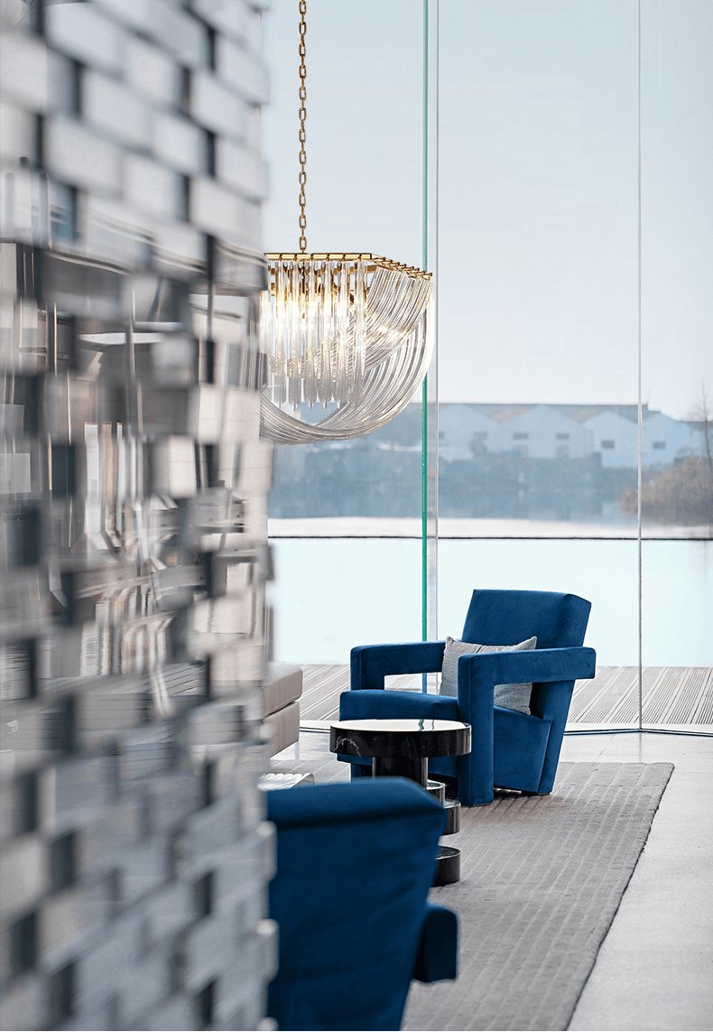 Sylnen Chandelier Clear Curved Tiered-Neutral Decor