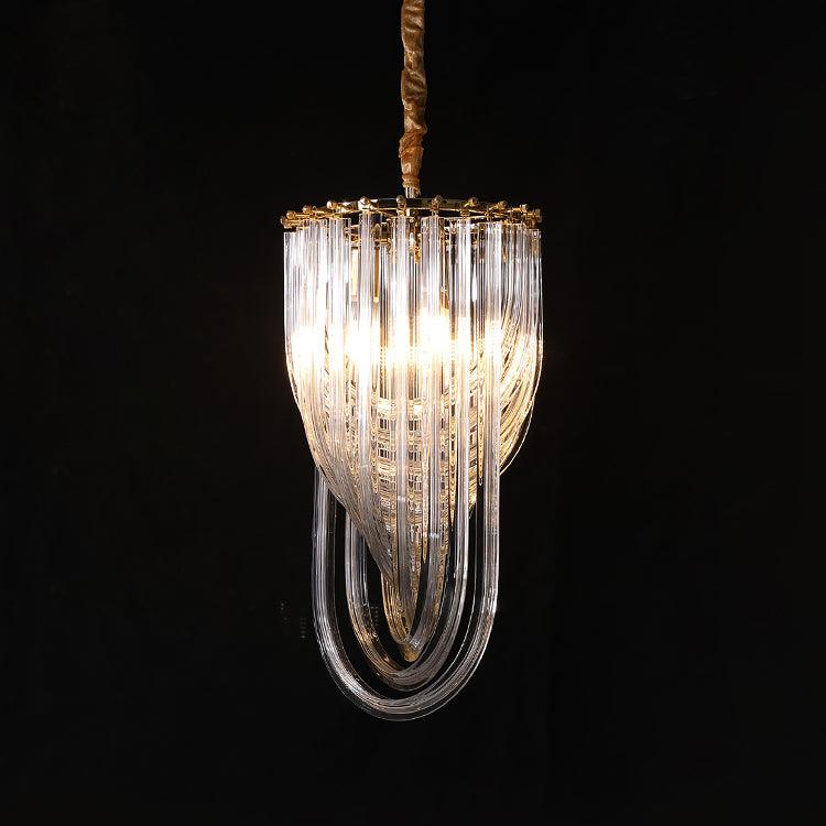Sylnen Chandelier Clear Curved Tiered-Neutral Decor