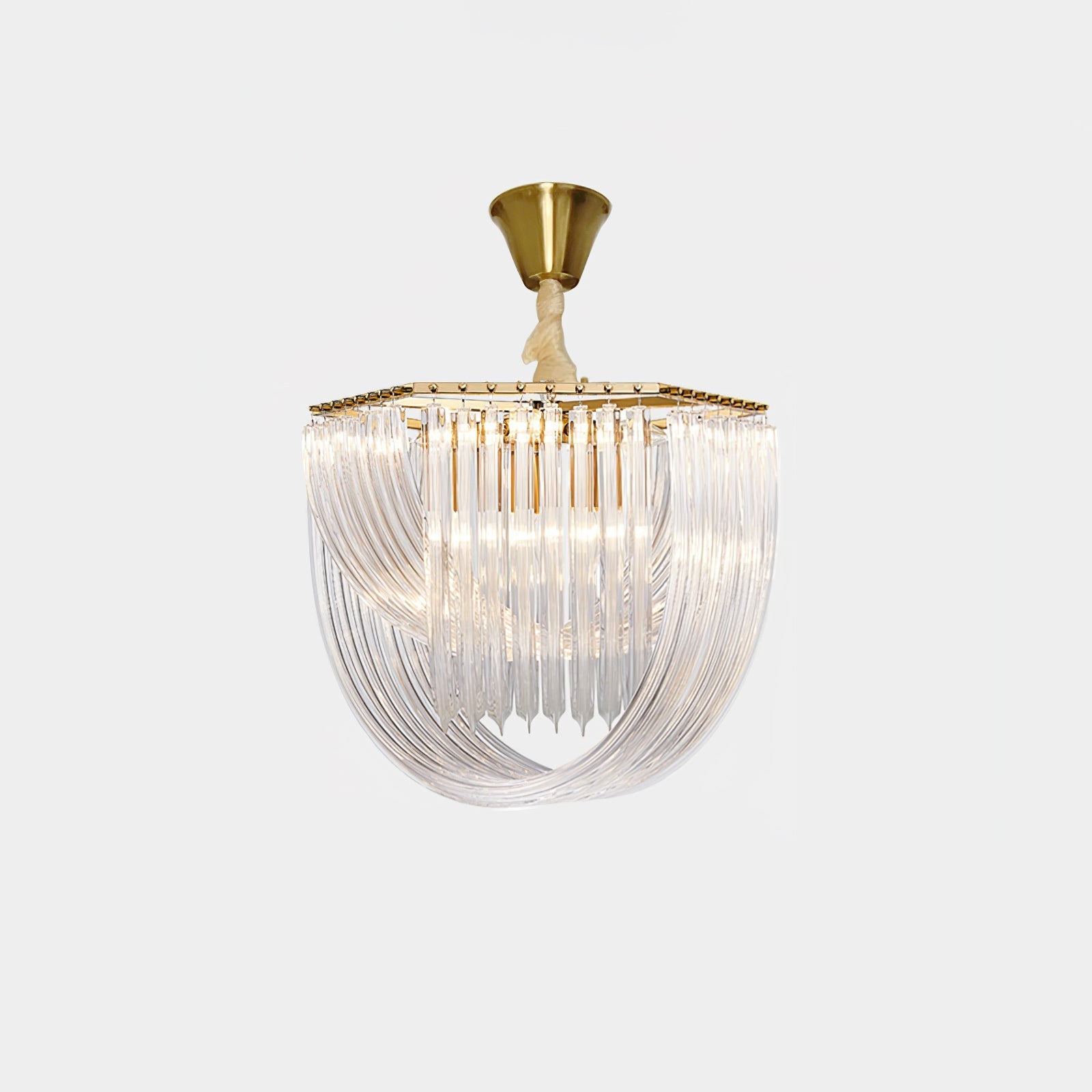Sylnen Chandelier Clear Curved Tiered-Neutral Decor