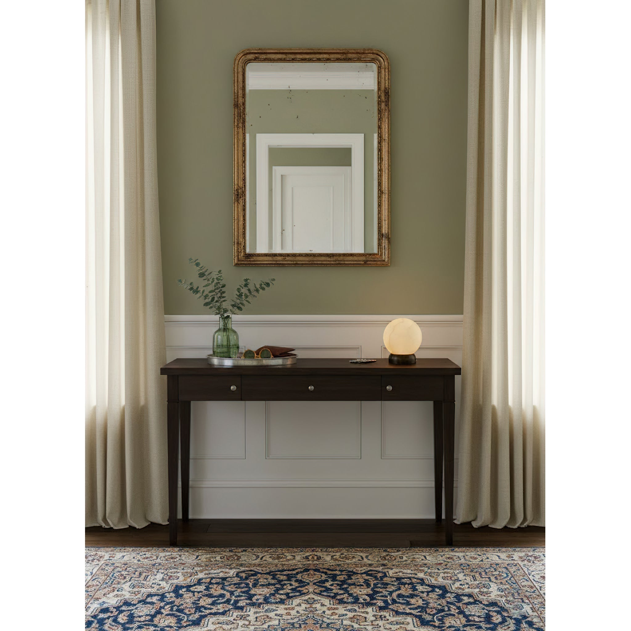 The portable Trevi Table Lamp being held to show scale.