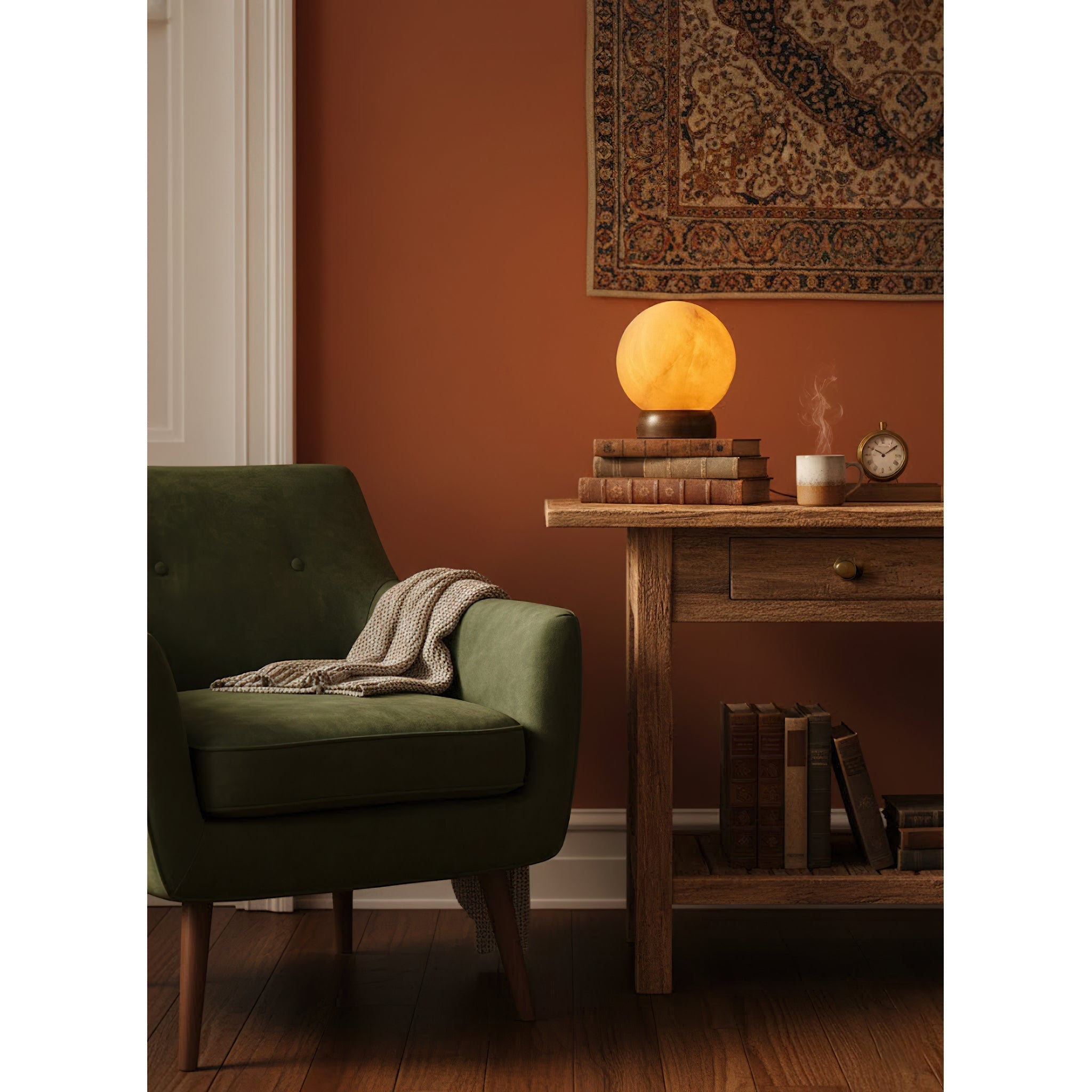 Side profile of the Trevi Table Lamp showing its compact size.