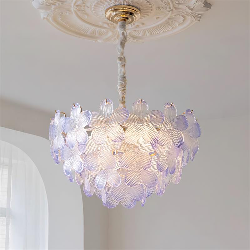 Cavine Pink Glass Flower Chandelier