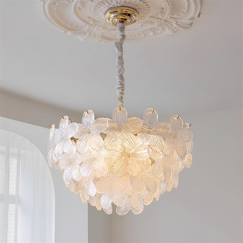 Cavine Pink Glass Flower Chandelier