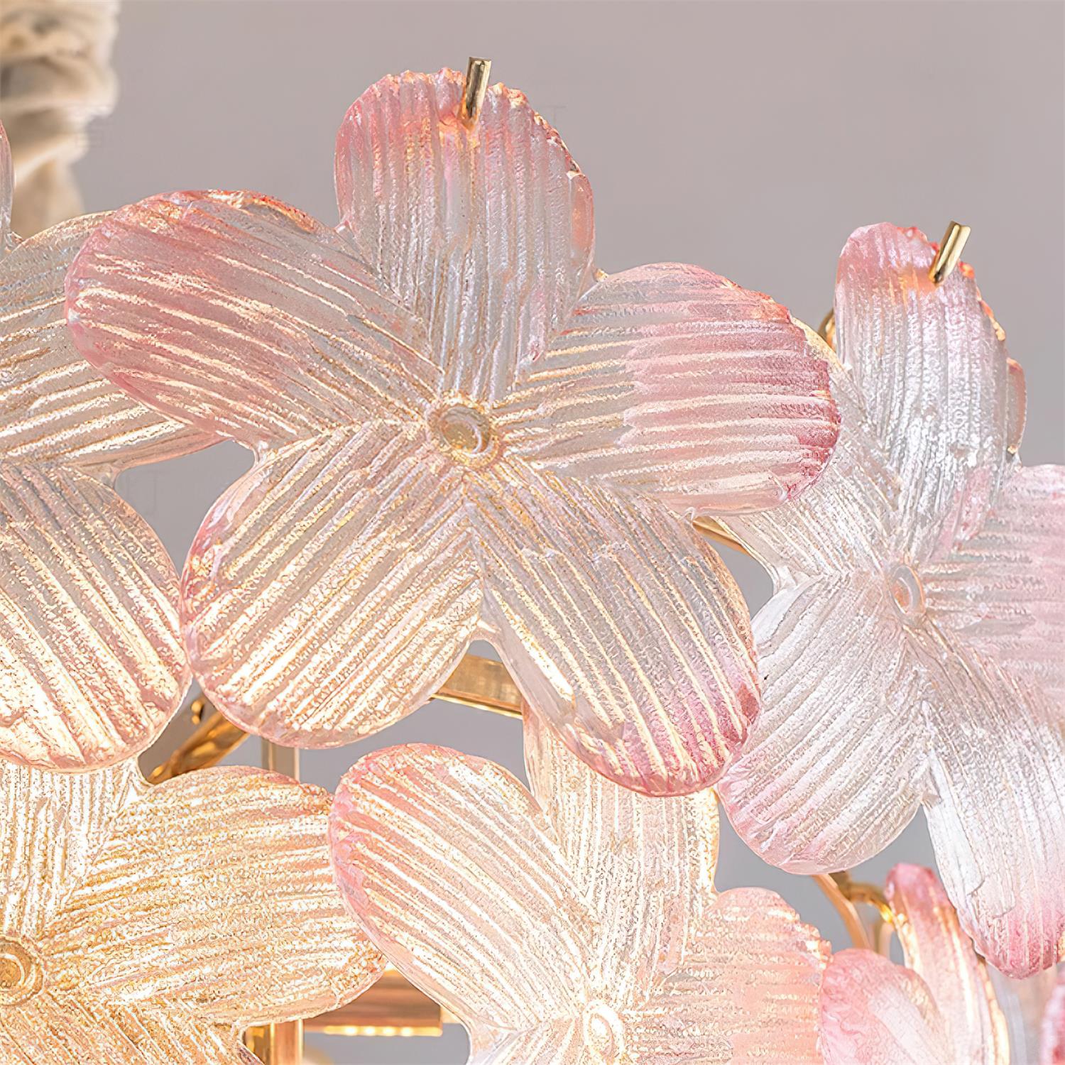 Cavine Pink Glass Flower Chandelier