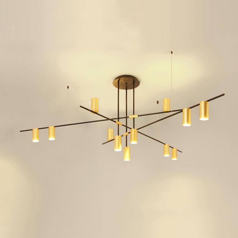 Lustra Chandelier Tribes Brass Linear Cylinder-Neutral Decor
