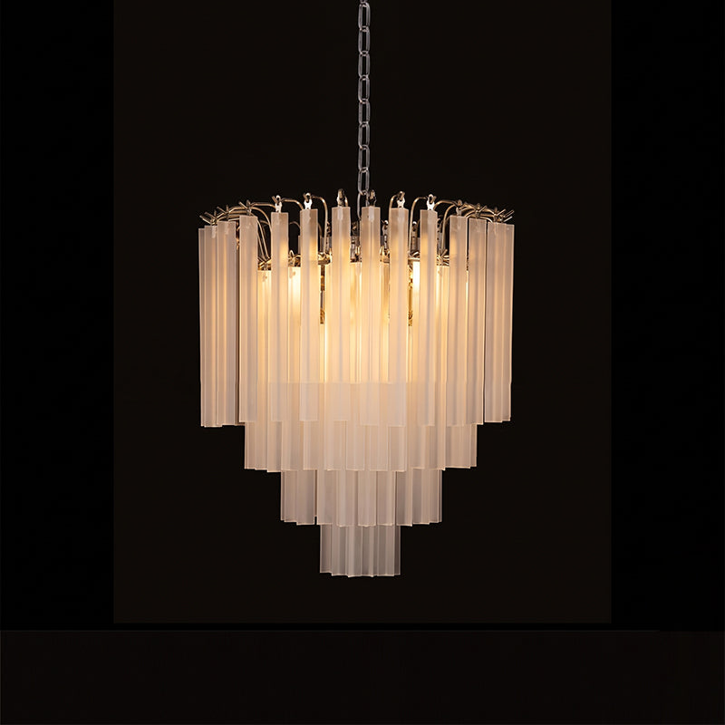 Lifestyle image of the chandelier in an upscale hospitality lounge.