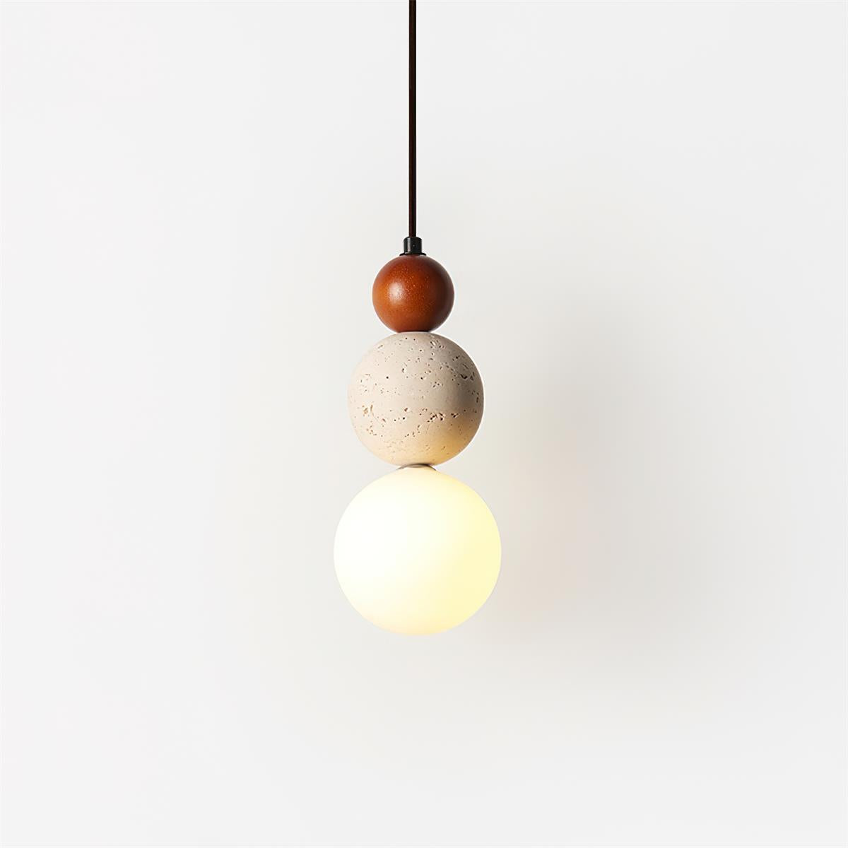 Ritta Triple Sphere Pendant Light Travertine