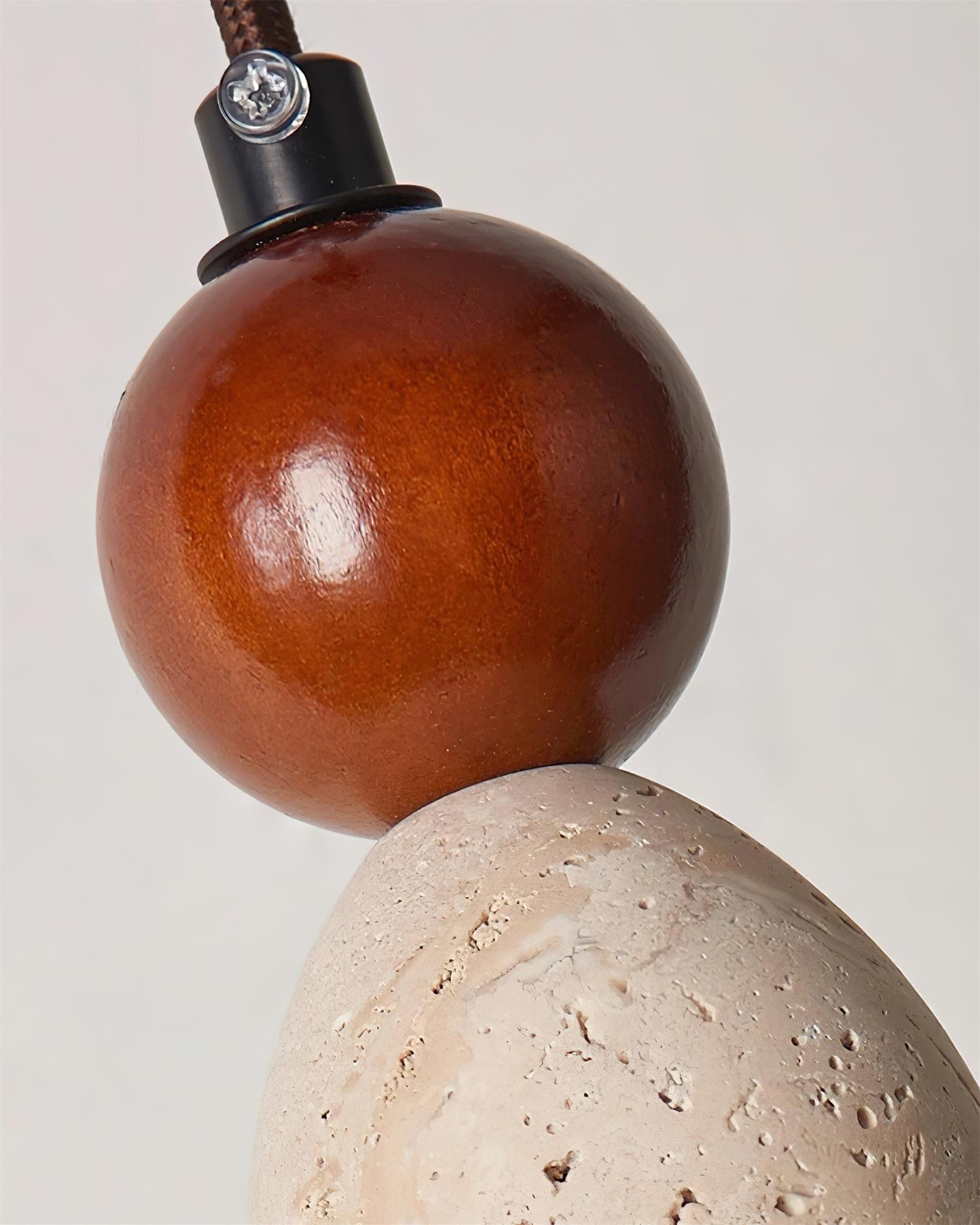 Ritta Triple Sphere Pendant Light Travertine