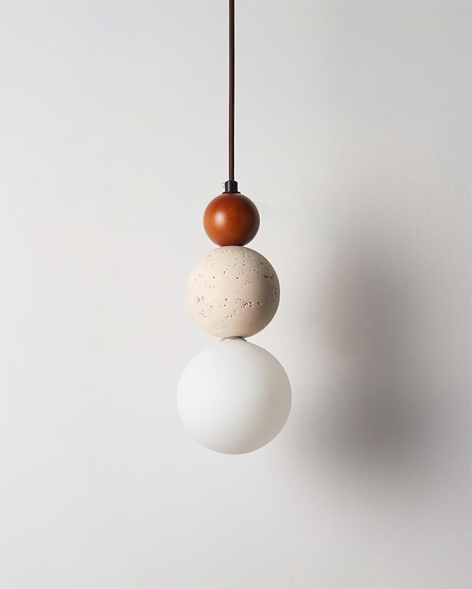 Ritta Triple Sphere Pendant Light Travertine