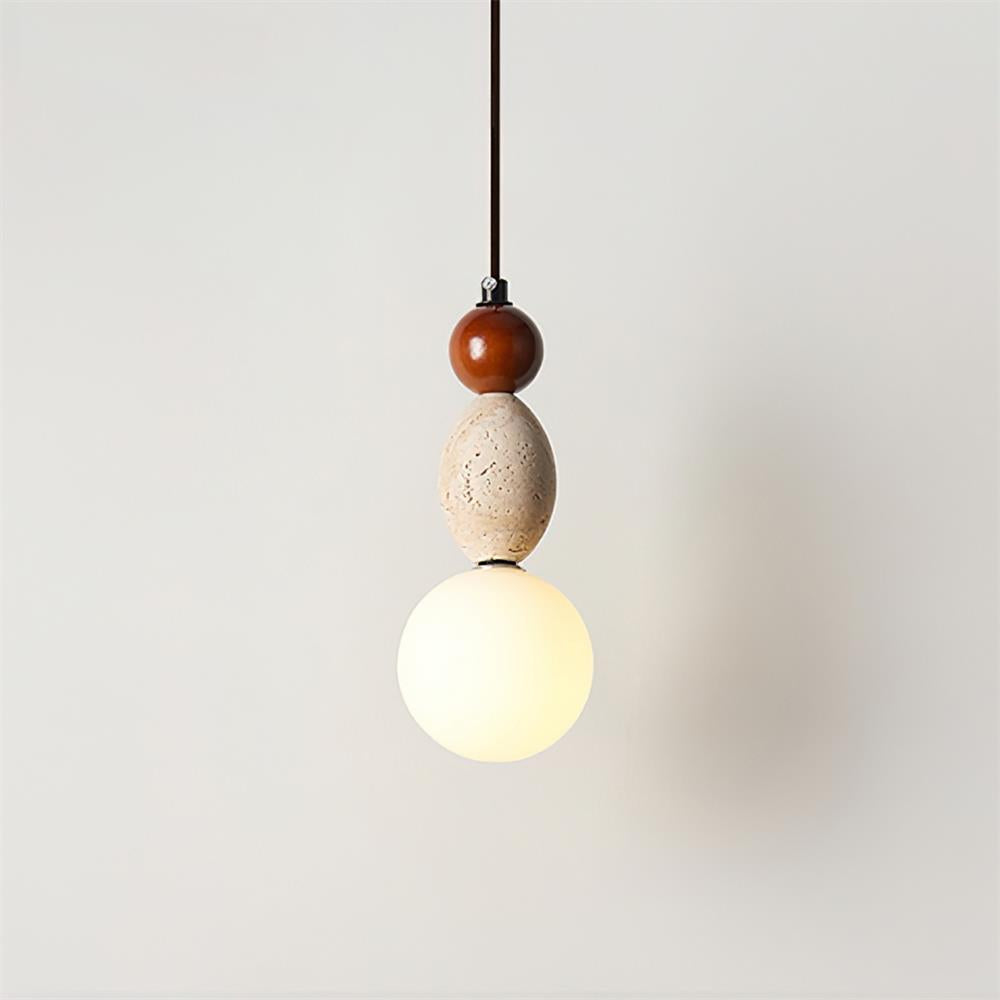 Ritta Triple Sphere Pendant Light Travertine