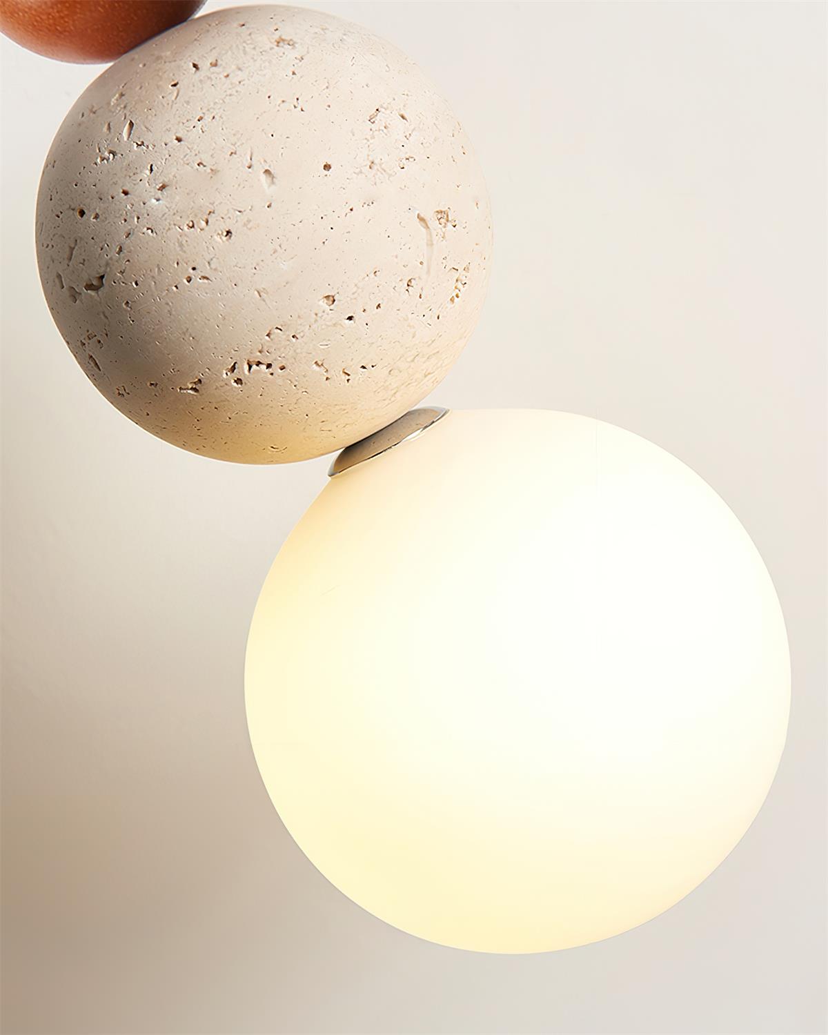 Ritta Triple Sphere Pendant Light Travertine