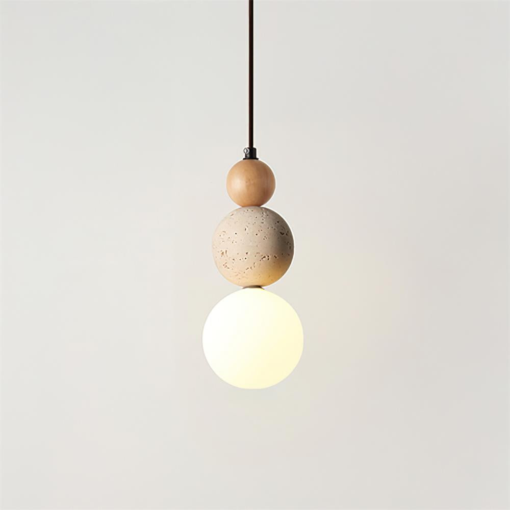 Ritta Triple Sphere Pendant Light Travertine