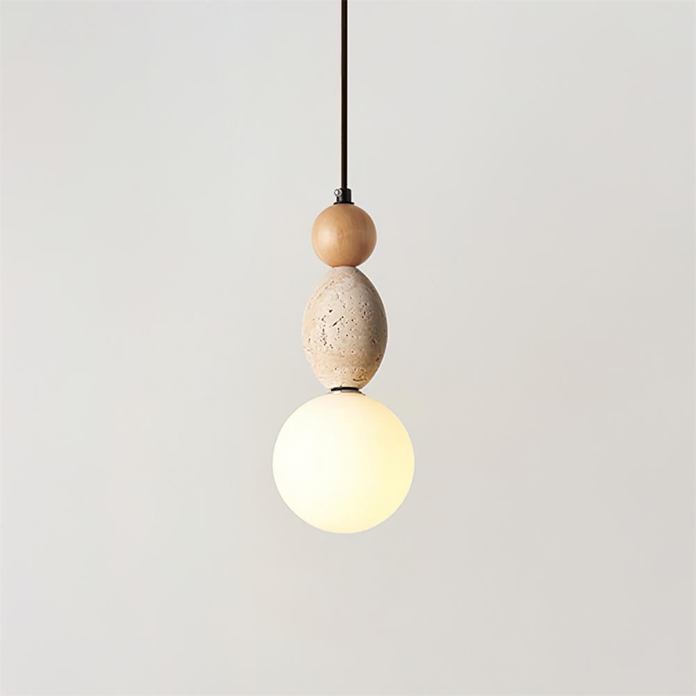 Ritta Triple Sphere Pendant Light Travertine