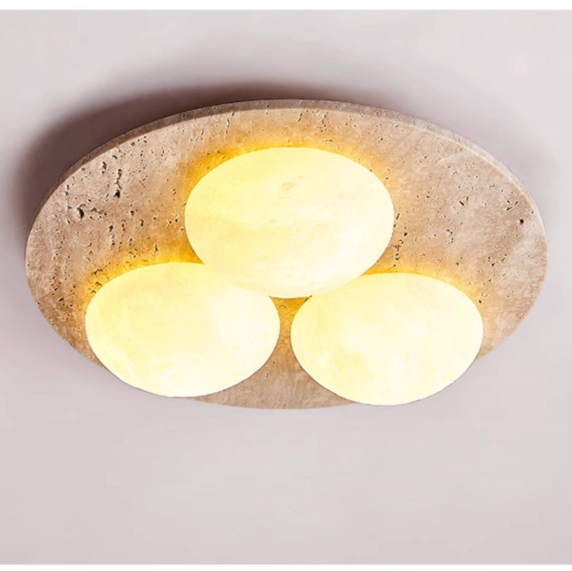 Trio Travertine Ceiling Light-Neutral Decor