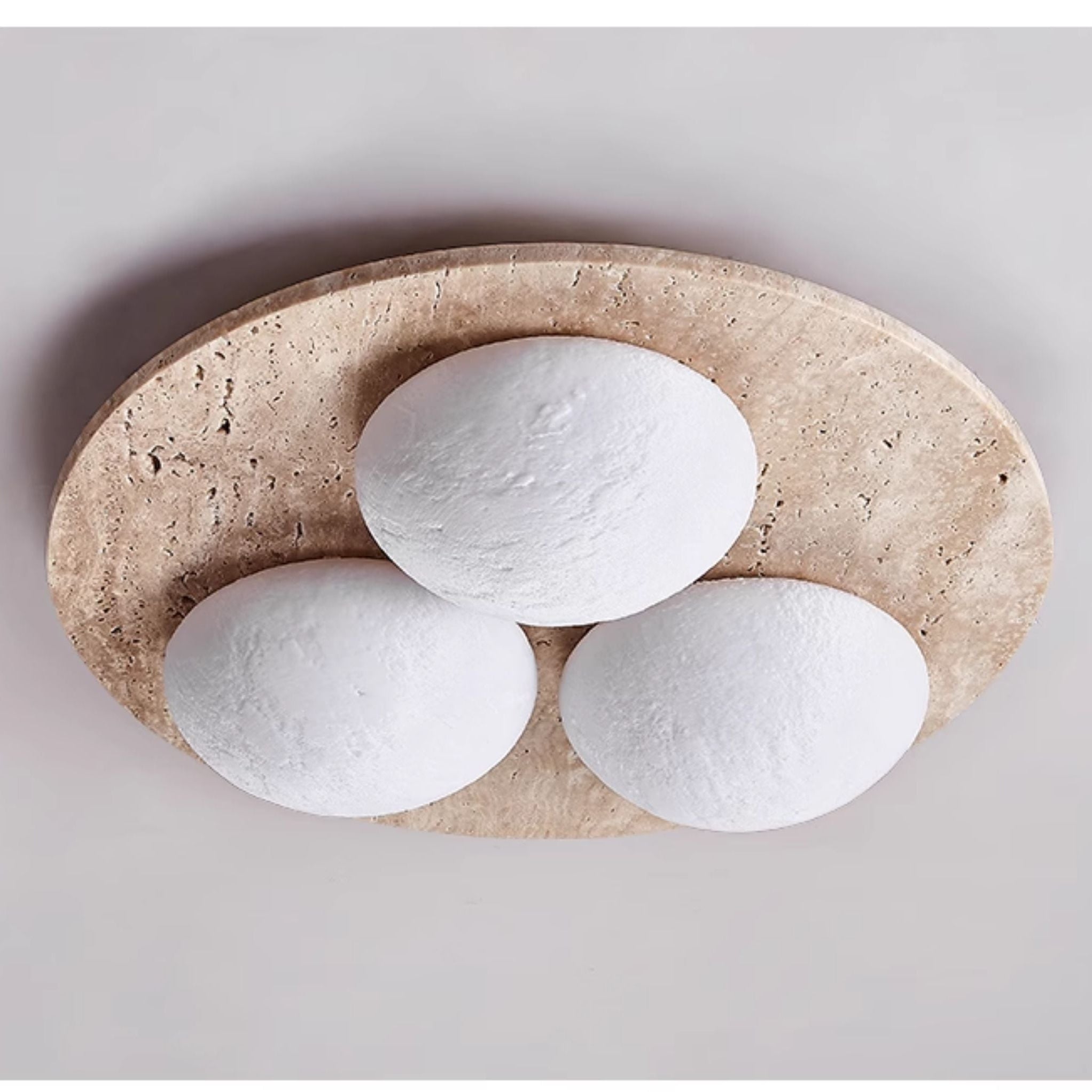 Trio Travertine Ceiling Light-Neutral Decor