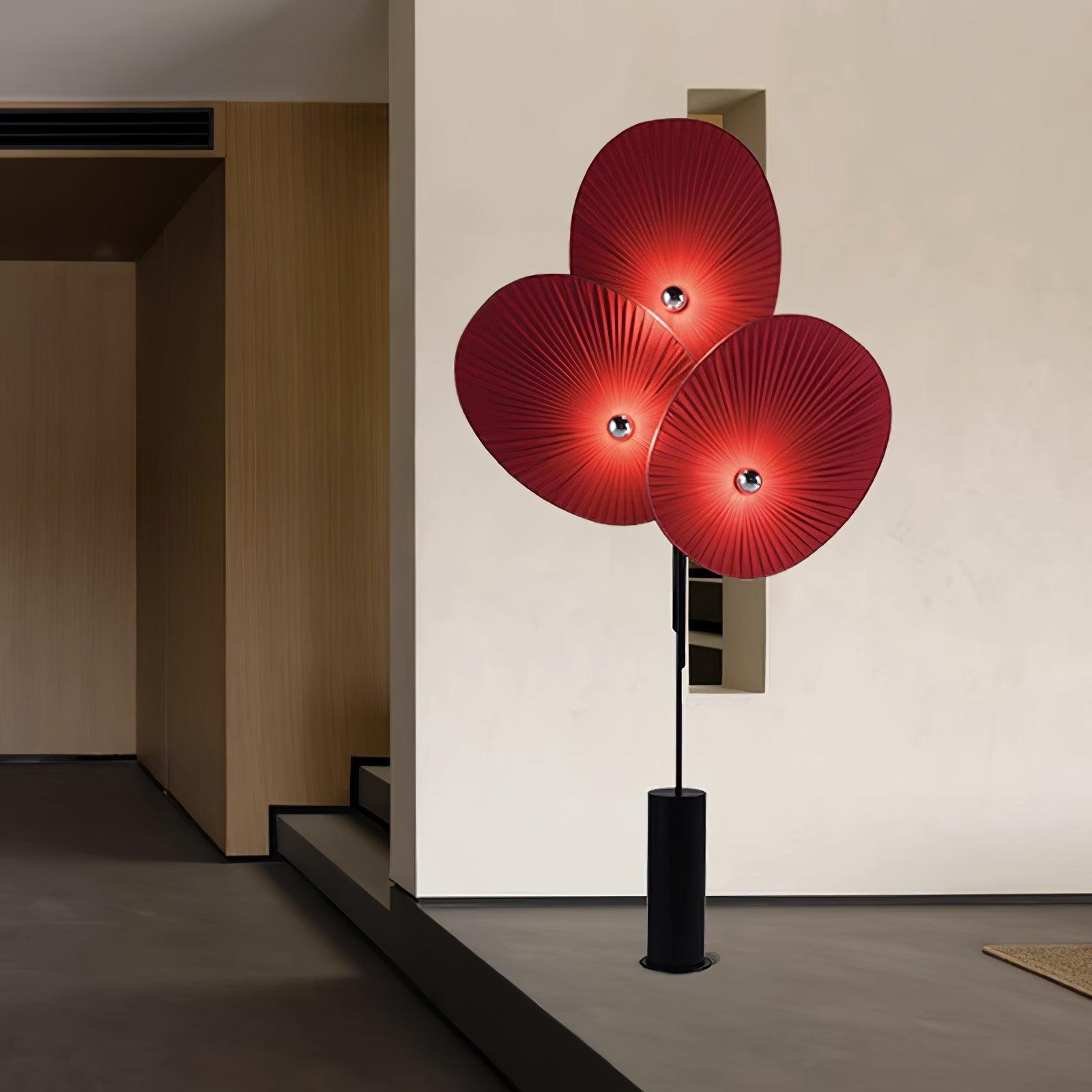 Scarlet Petal Fabric Floor Lamp-Neutral Decor