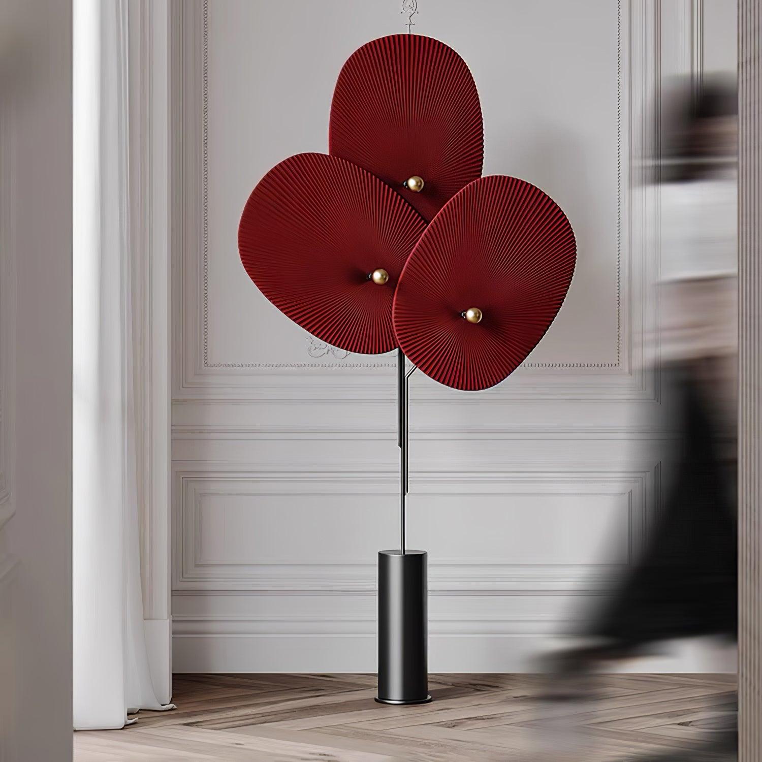 Scarlet Petal Fabric Floor Lamp-Neutral Decor