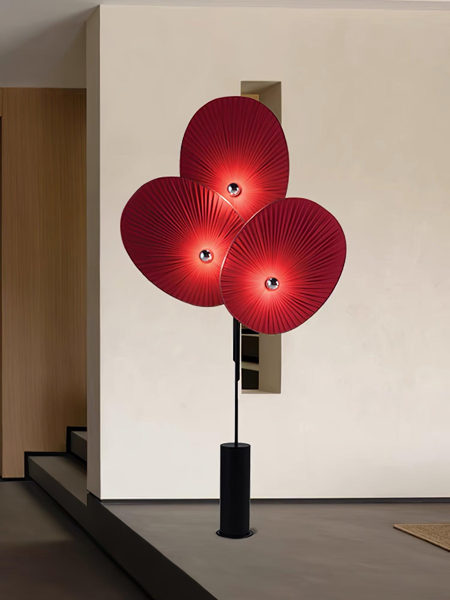 Scarlet Petal Fabric Floor Lamp-Neutral Decor