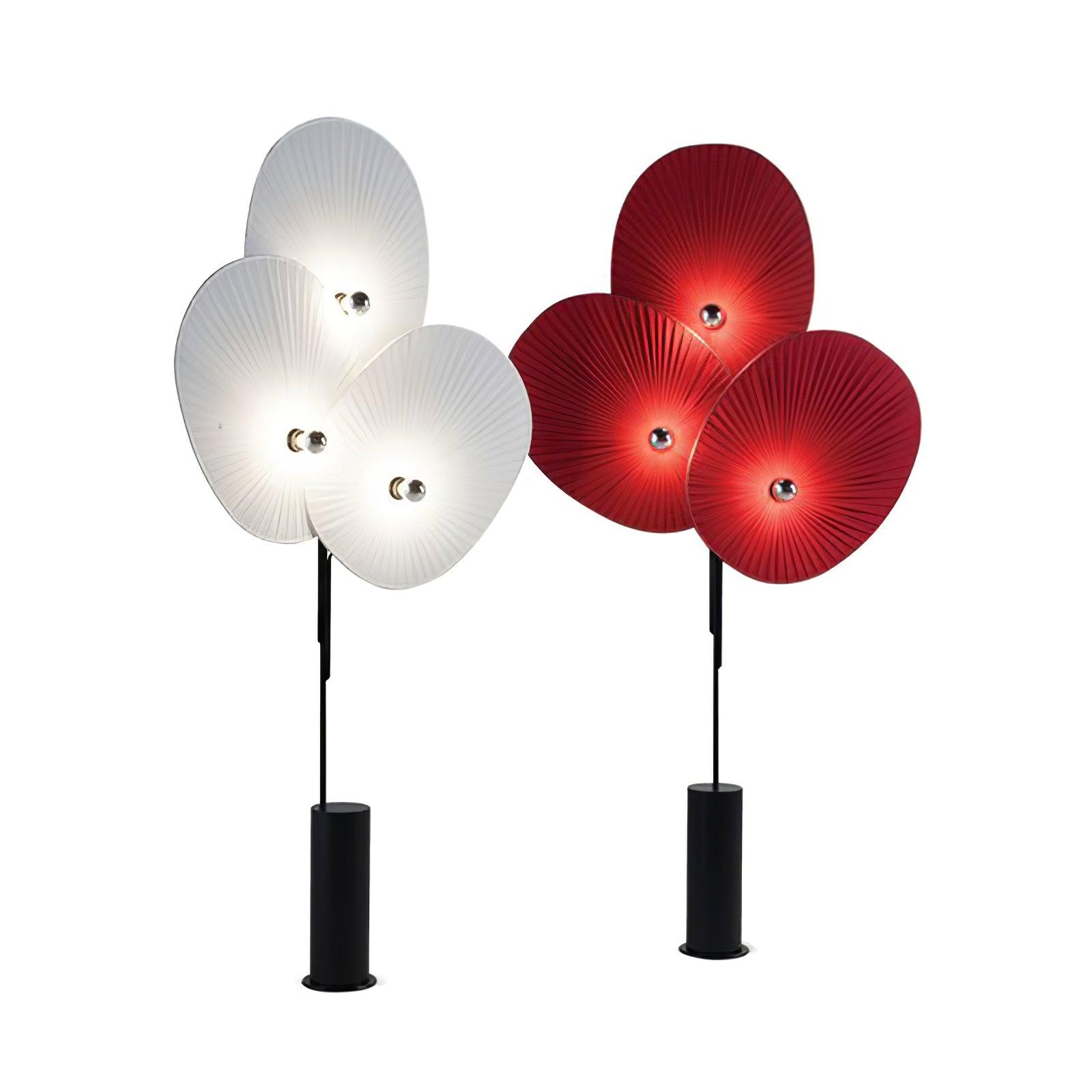 Scarlet Petal Fabric Floor Lamp-Neutral Decor