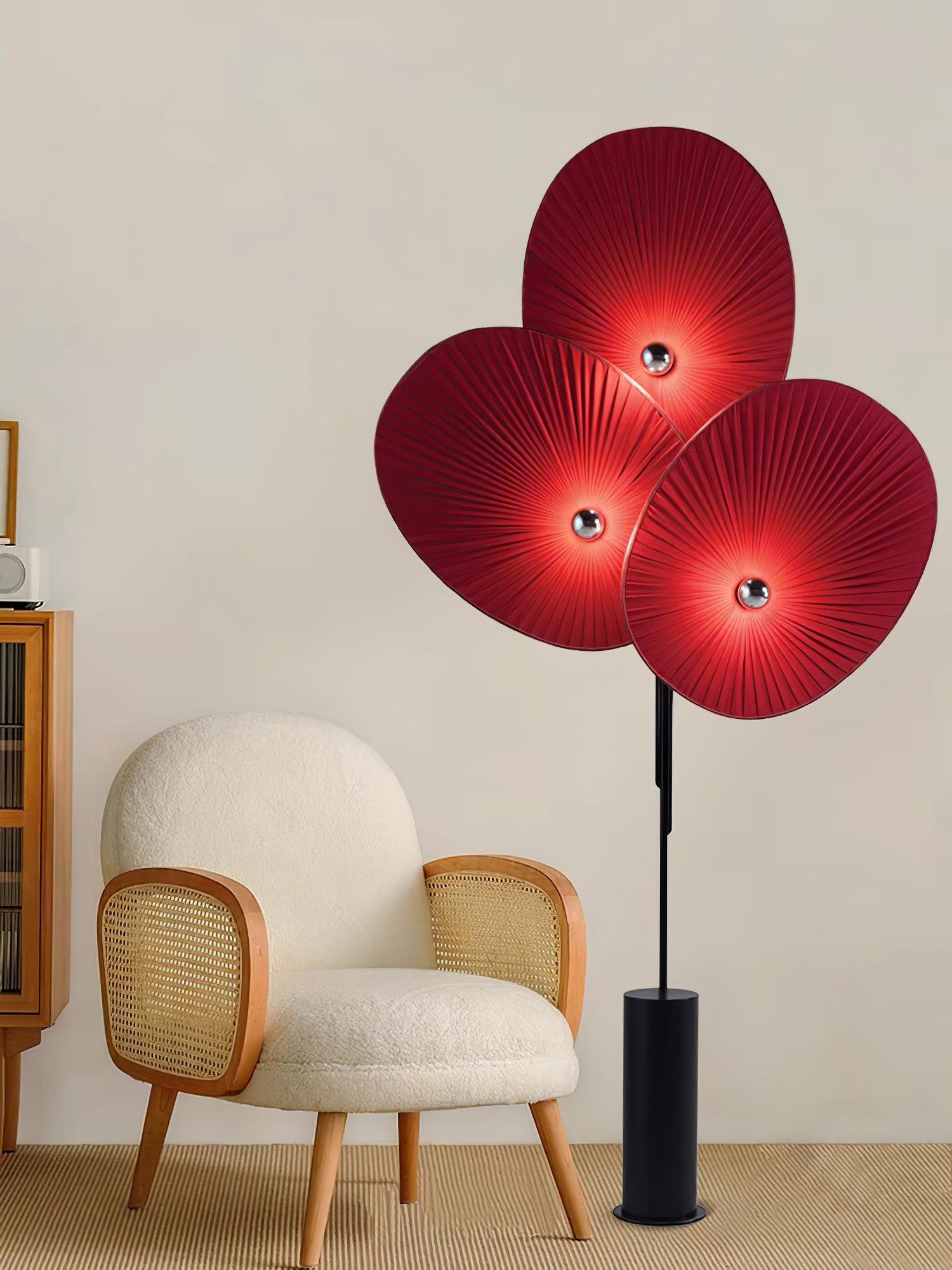Scarlet Petal Fabric Floor Lamp-Neutral Decor