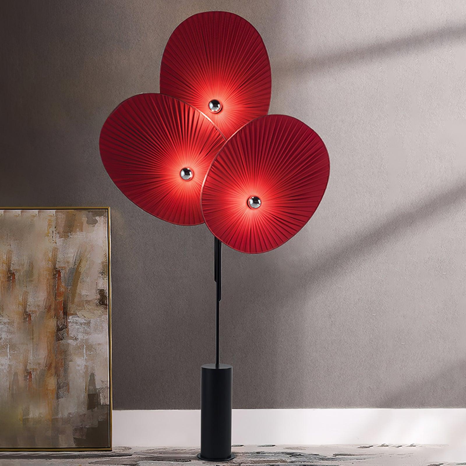 Scarlet Petal Fabric Floor Lamp-Neutral Decor