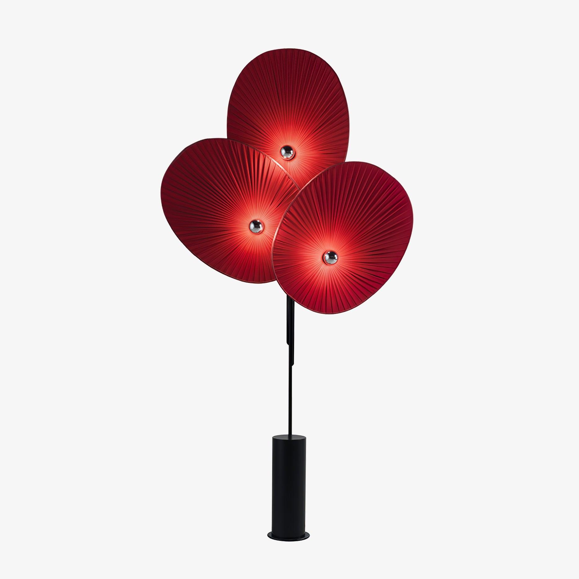 Scarlet Petal Fabric Floor Lamp-Neutral Decor