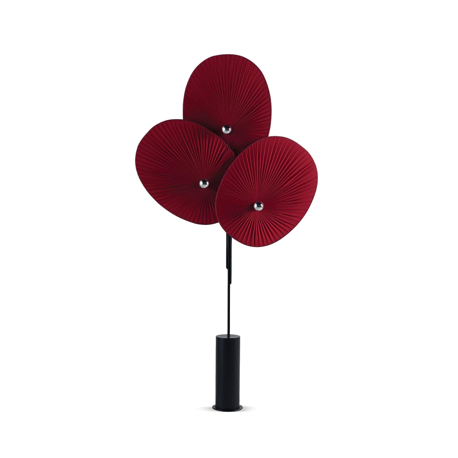 Scarlet Petal Fabric Floor Lamp-Neutral Decor