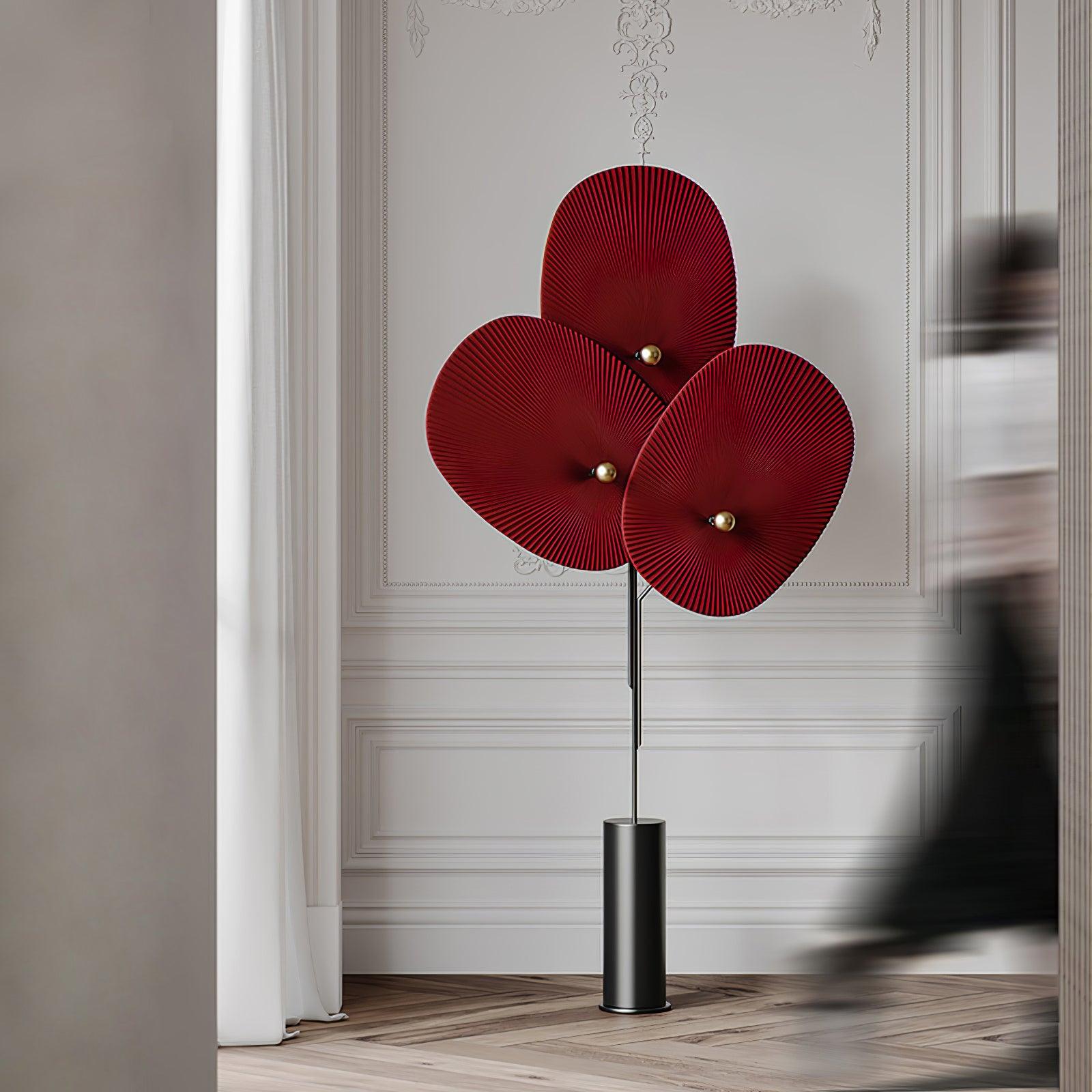 Scarlet Petal Fabric Floor Lamp-Neutral Decor