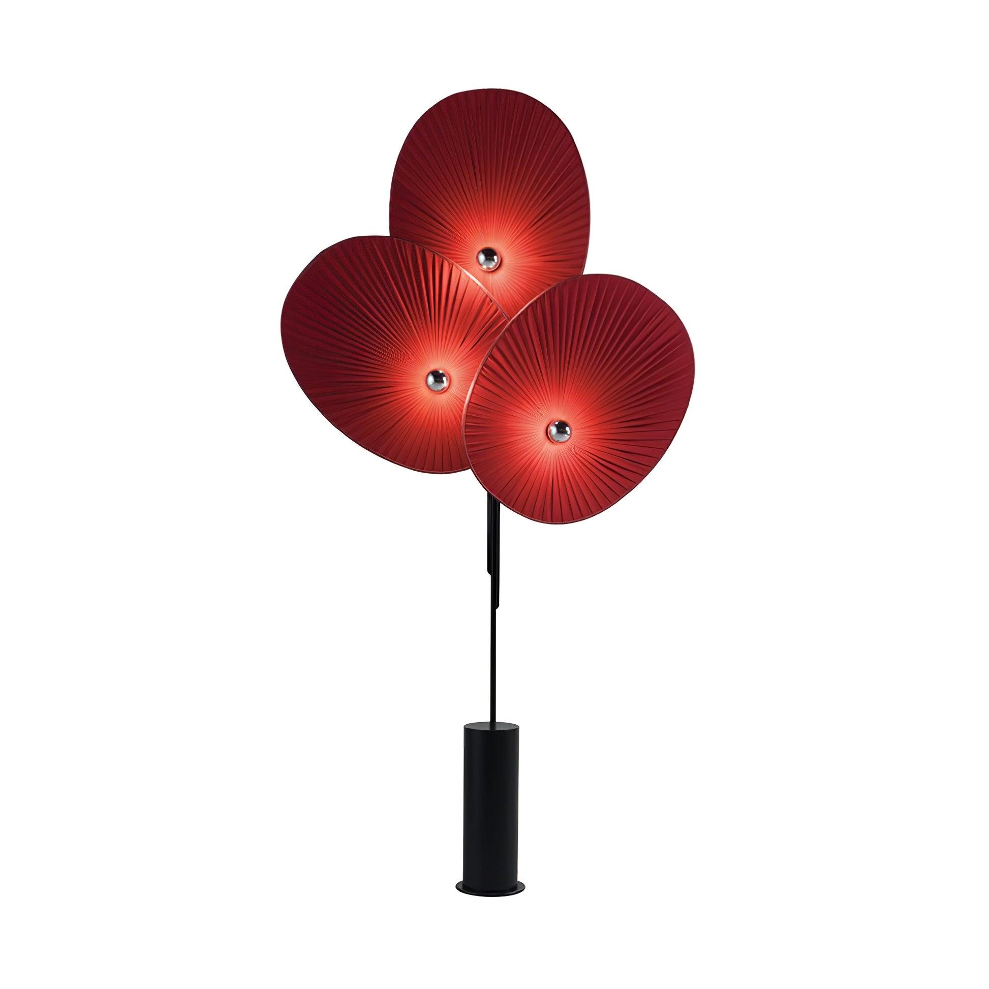 Scarlet Petal Fabric Floor Lamp-Neutral Decor