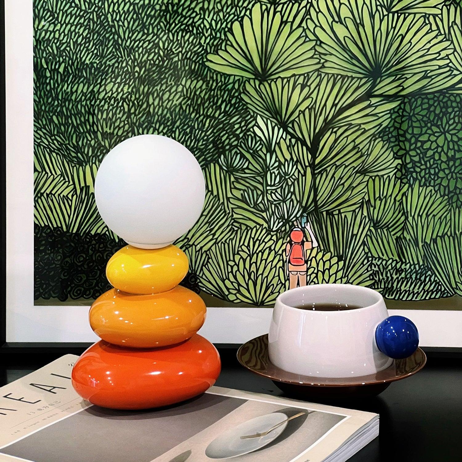Devenu Ceramics Playful Table Lamp-Neutral Decor