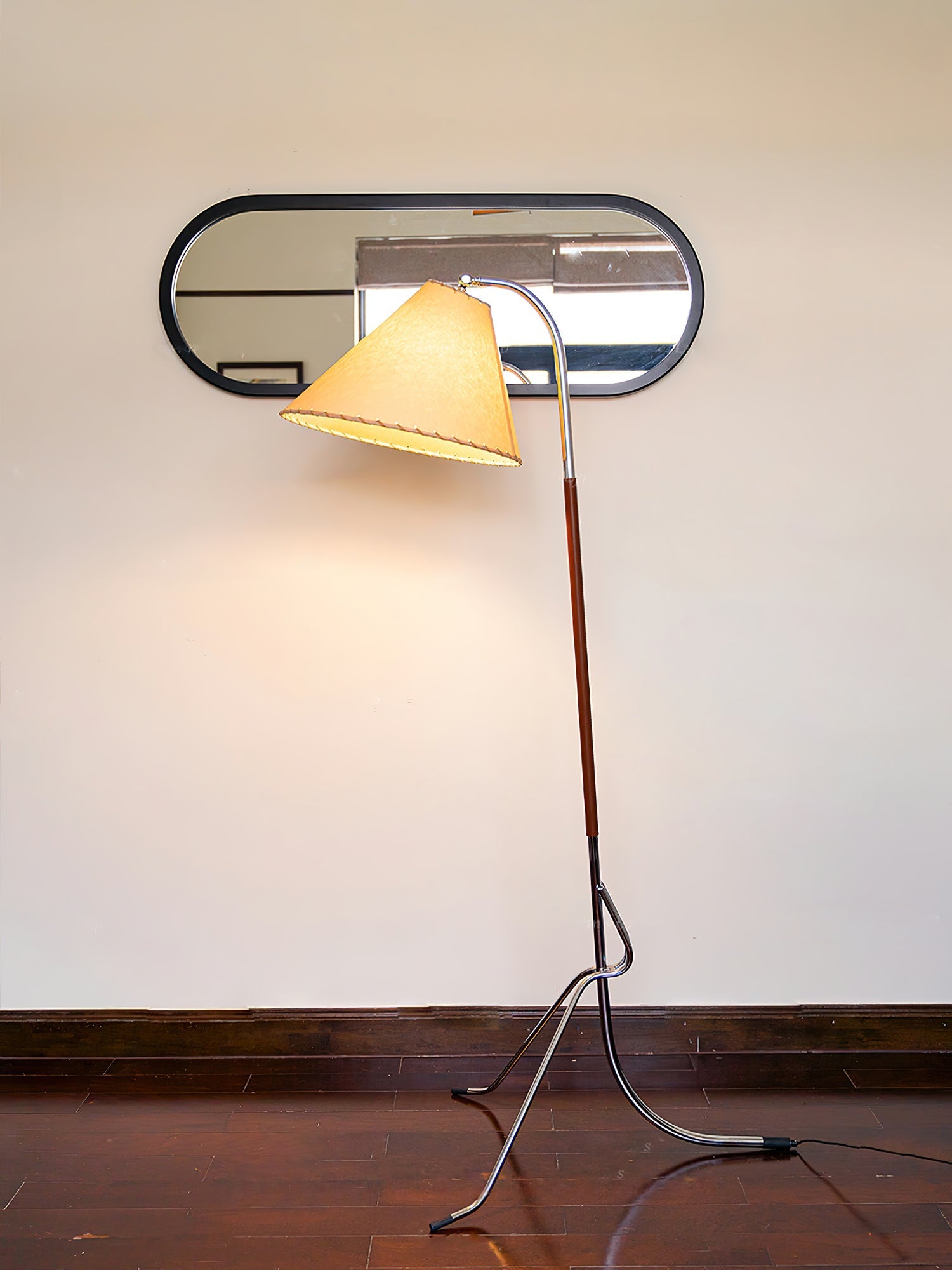 Lysandir Arc-shaped Wood Floor Lamp-Neutral Decor