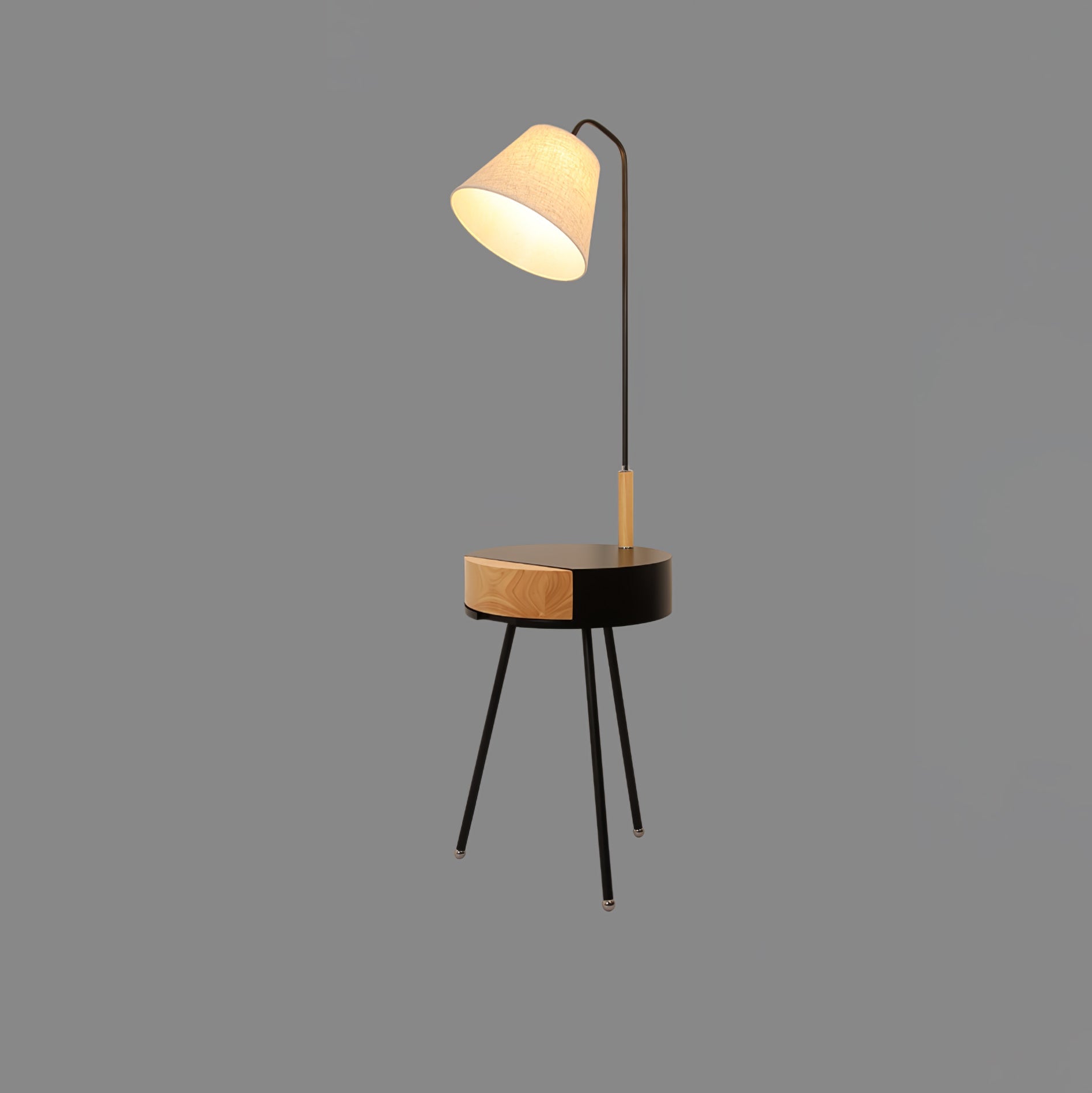 Lumo Tripod Fabric Floor Lamp-Neutral Decor