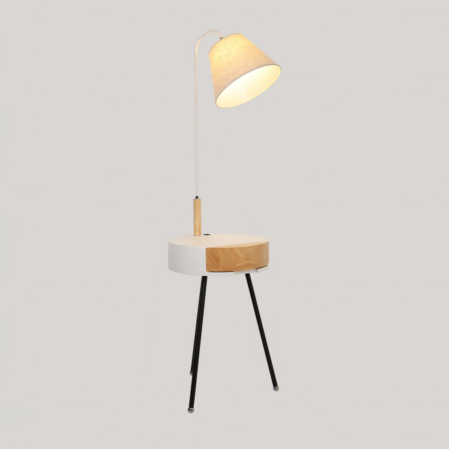 Lumo Tripod Fabric Floor Lamp-Neutral Decor