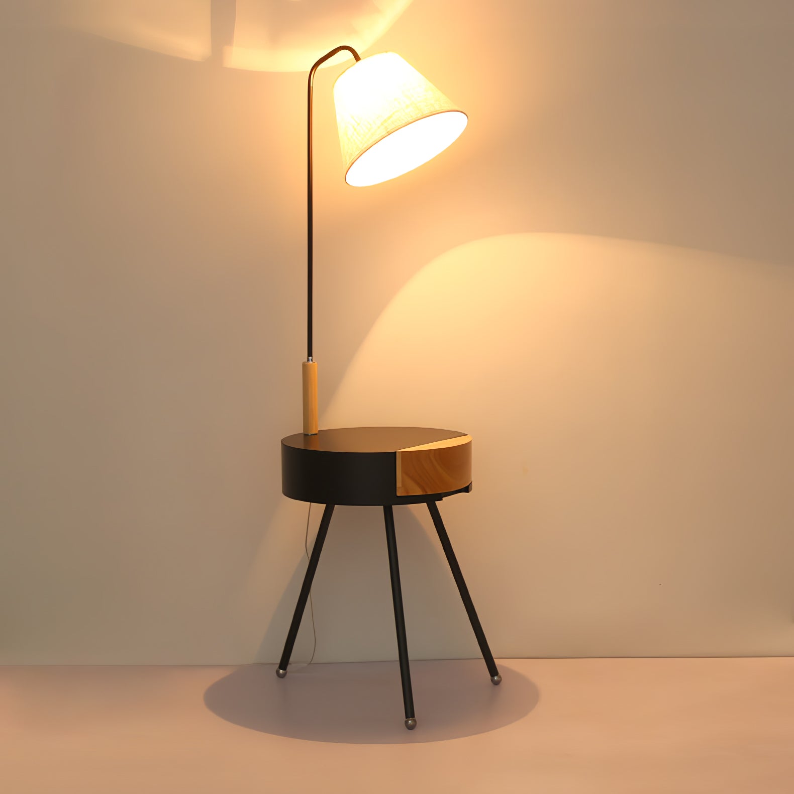 Lumo Tripod Fabric Floor Lamp-Neutral Decor