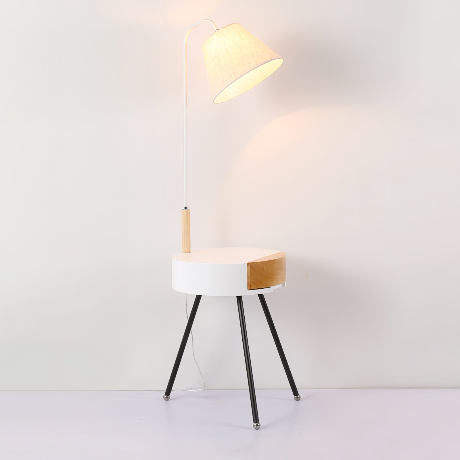 Lumo Tripod Fabric Floor Lamp-Neutral Decor