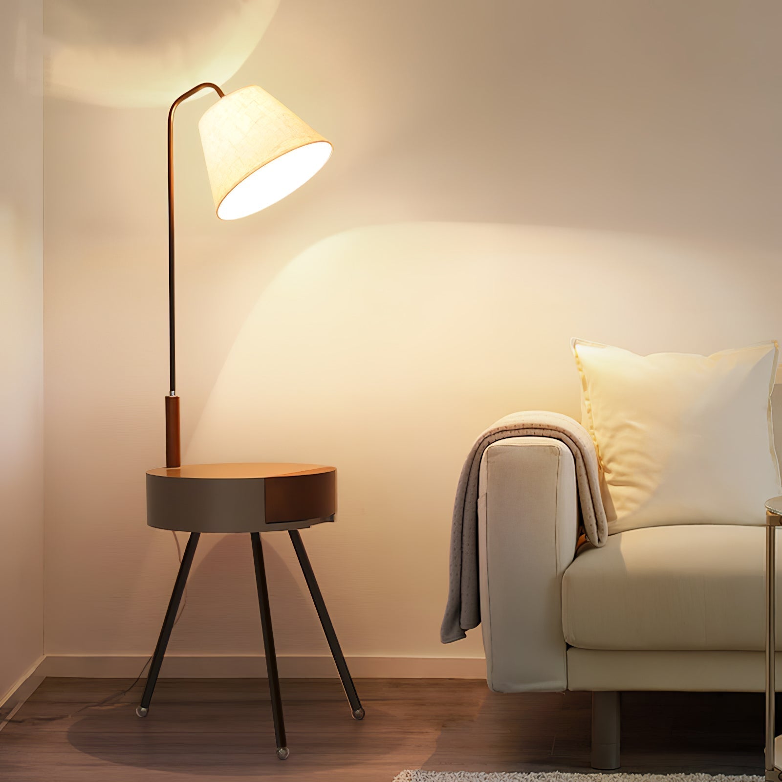 Lumo Tripod Fabric Floor Lamp-Neutral Decor