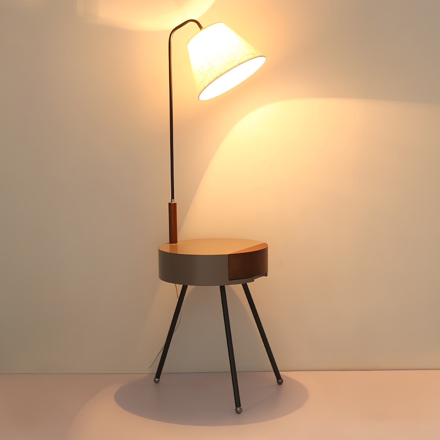 Lumo Tripod Fabric Floor Lamp-Neutral Decor