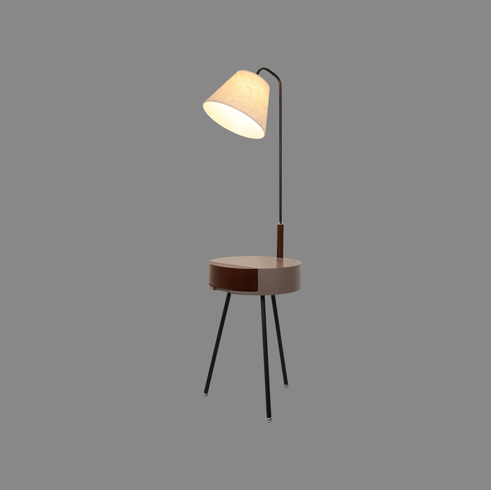 Lumo Tripod Fabric Floor Lamp-Neutral Decor