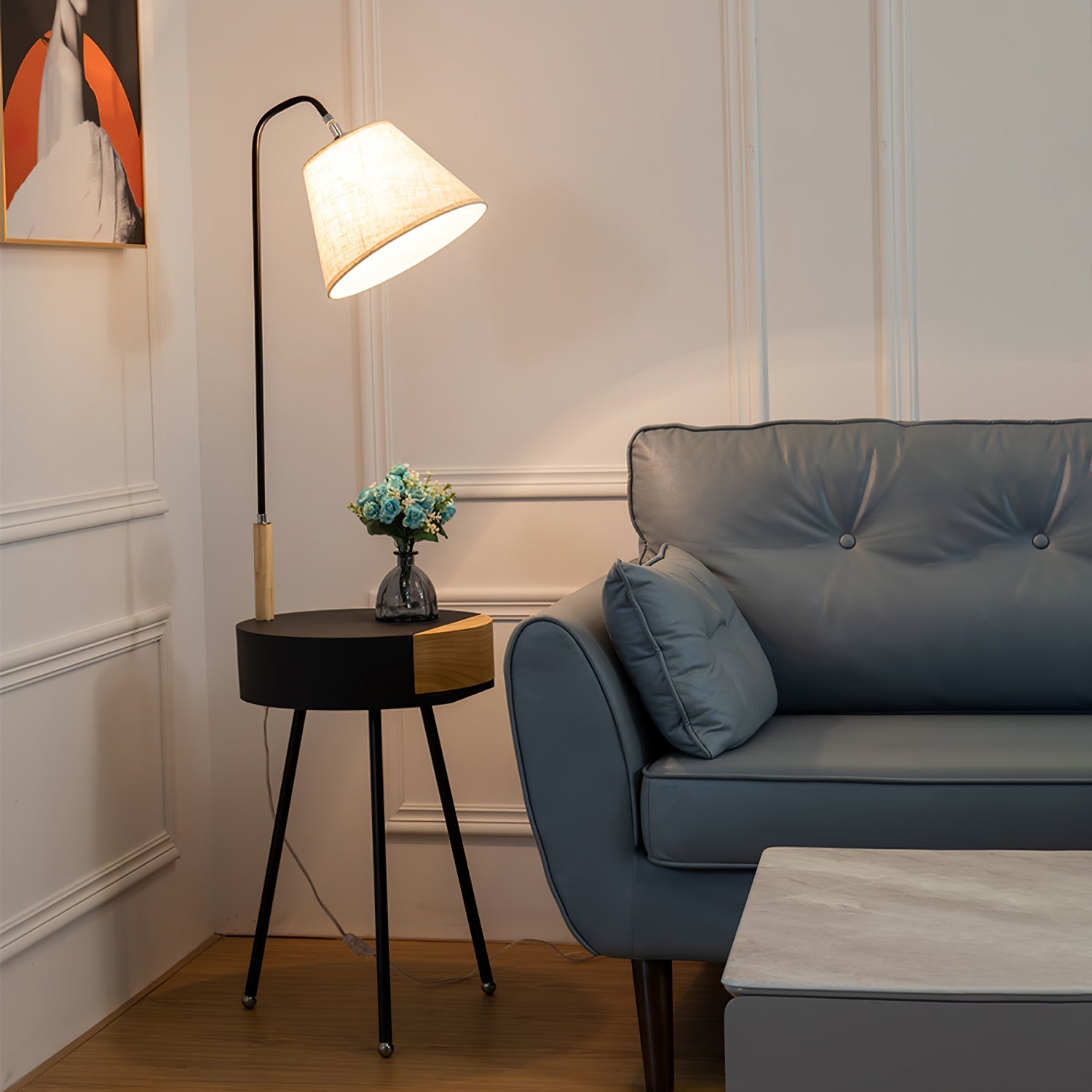 Lumo Tripod Fabric Floor Lamp-Neutral Decor