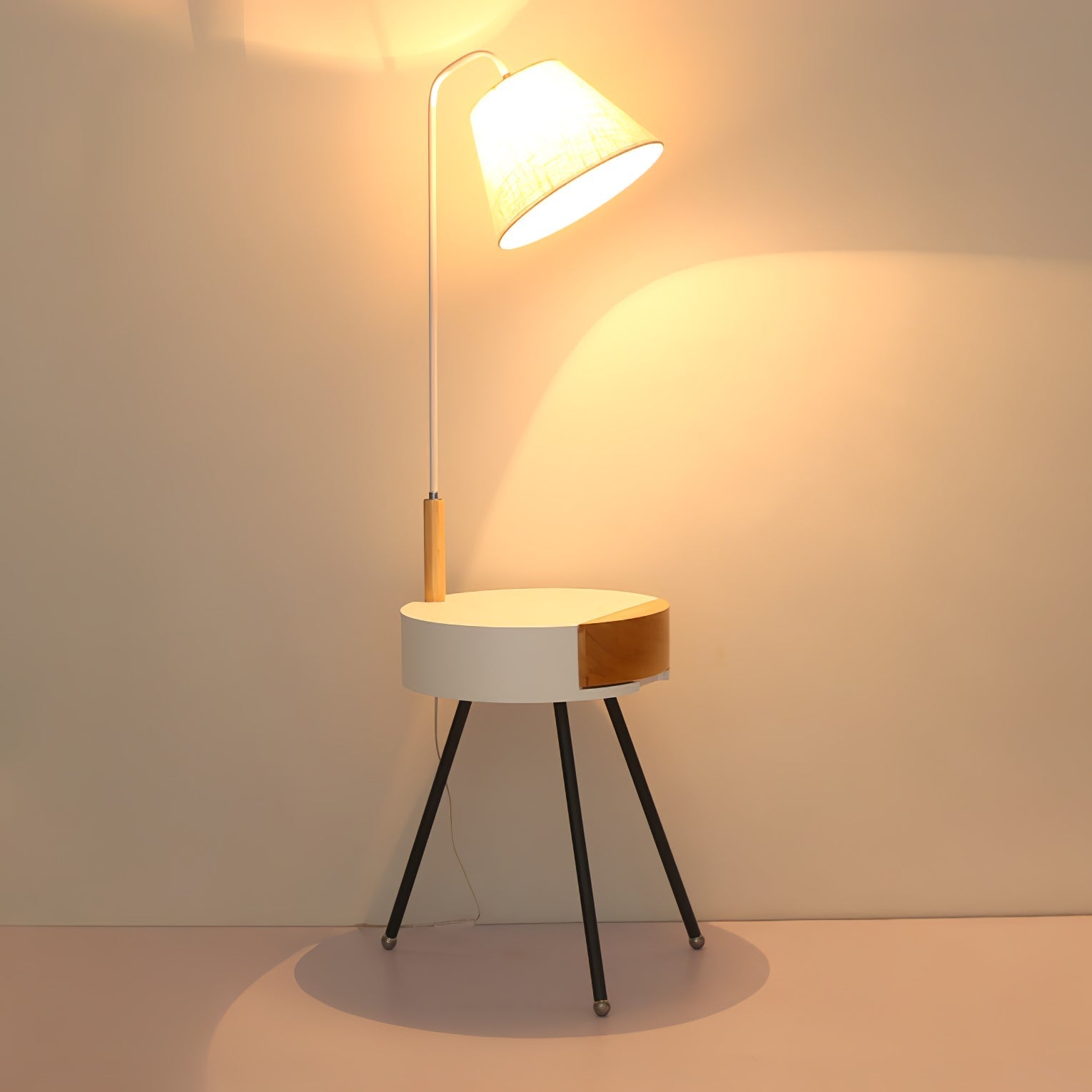 Lumo Tripod Fabric Floor Lamp-Neutral Decor