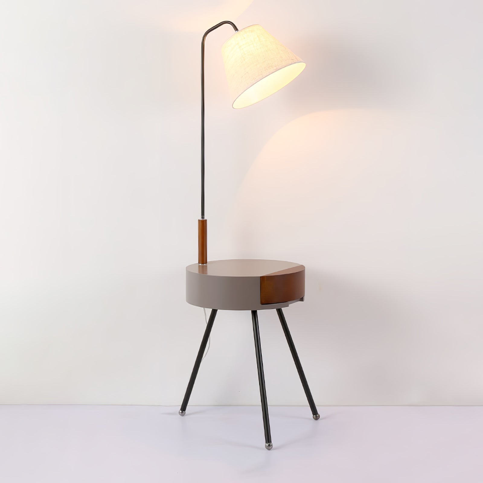 Lumo Tripod Fabric Floor Lamp-Neutral Decor