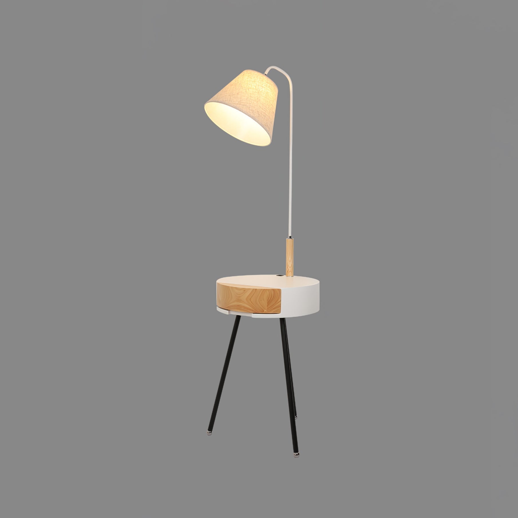 Lumo Tripod Fabric Floor Lamp-Neutral Decor