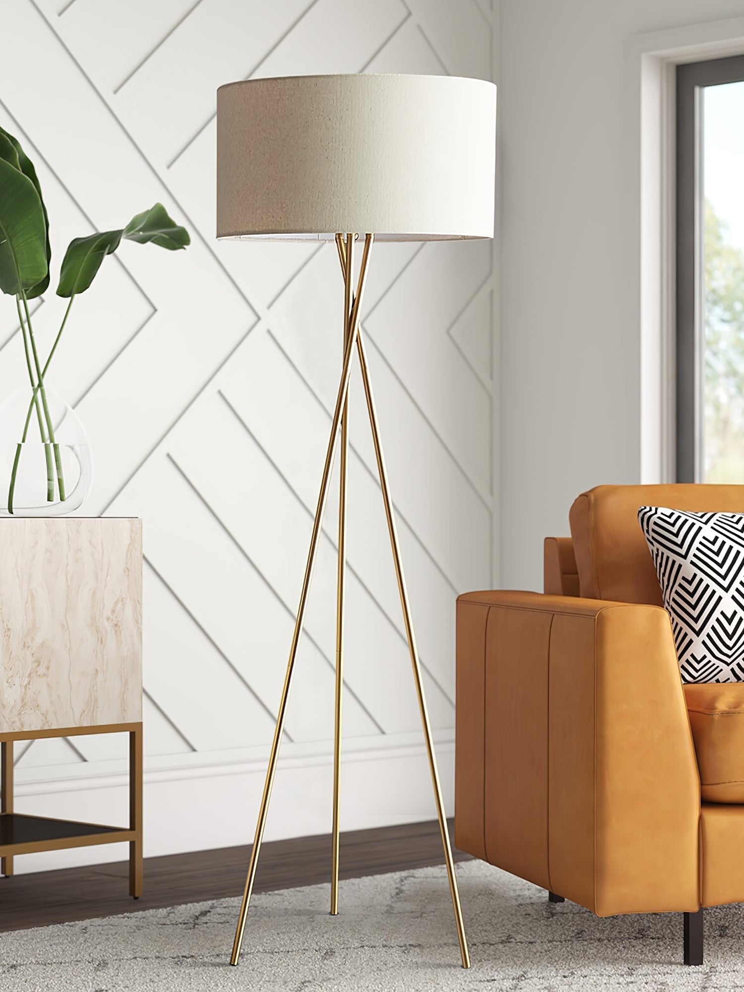 Zander Minimalist Fabric Floor Lamp-Neutral Decor
