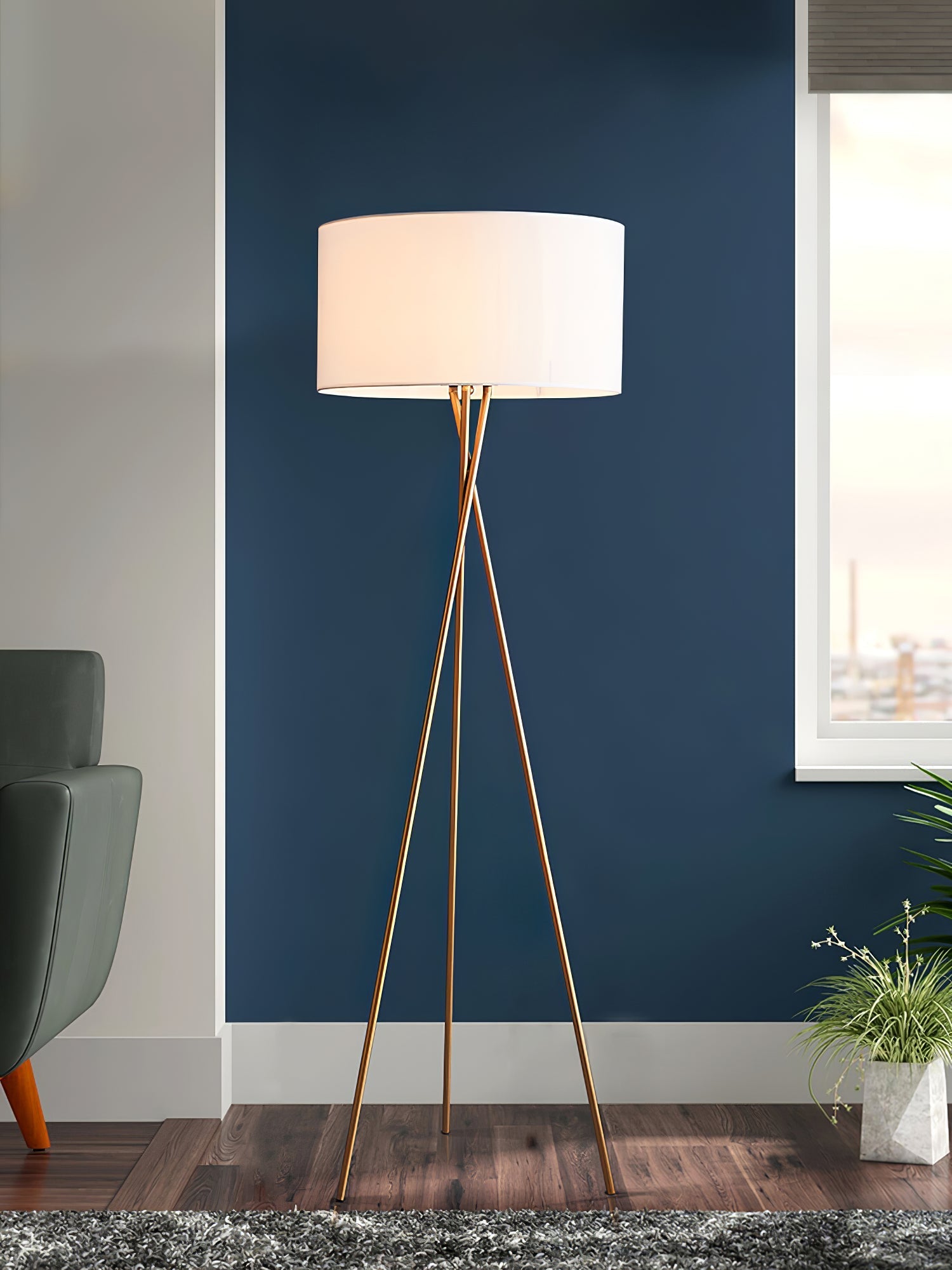 Zander Minimalist Fabric Floor Lamp-Neutral Decor