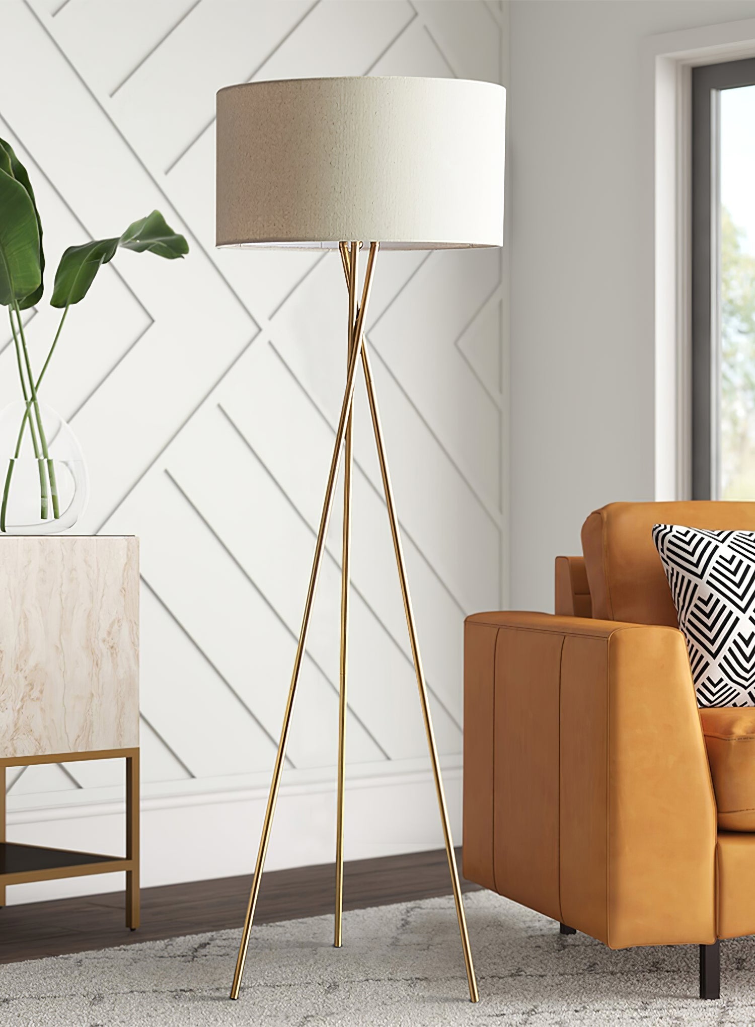 Zander Minimalist Fabric Floor Lamp-Neutral Decor