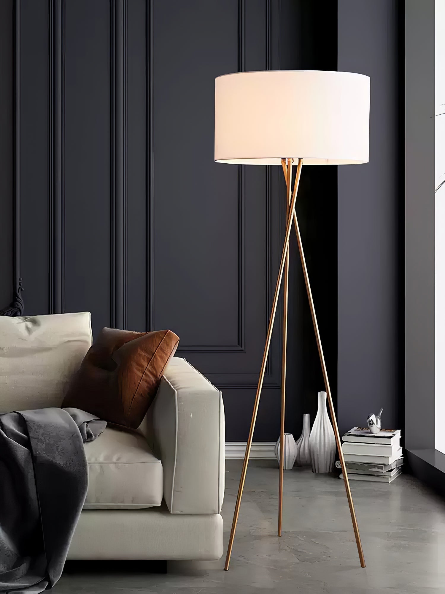 Zander Minimalist Fabric Floor Lamp-Neutral Decor